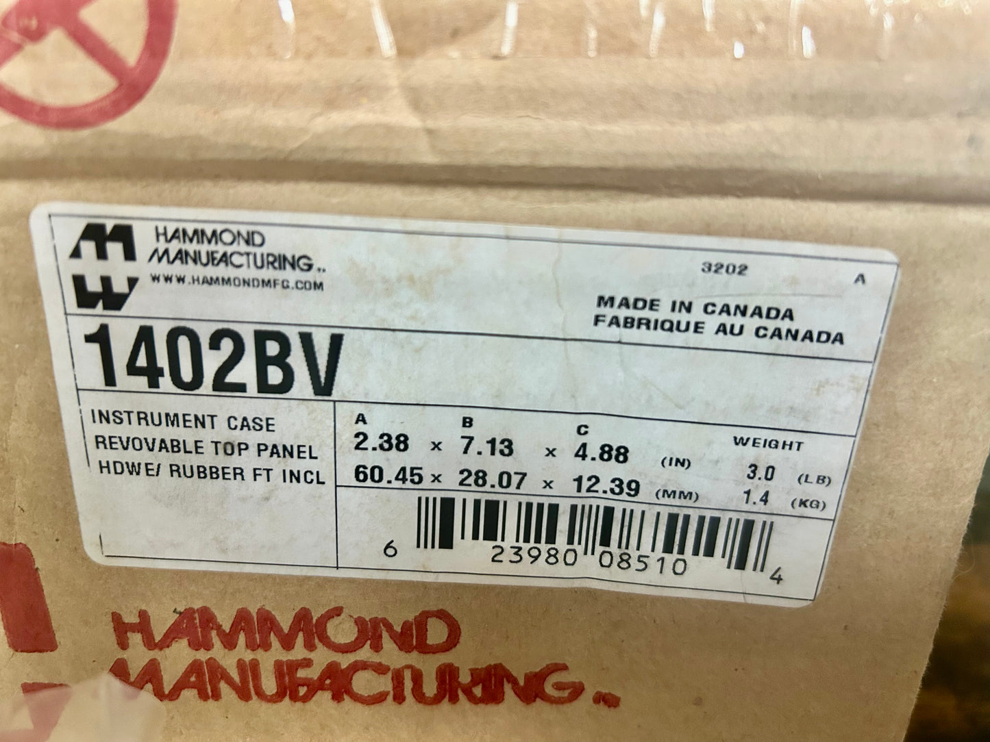 Hammond Die Cast Aluminum Enclosure 1402BV 2.38 x 7.13 x 4.88