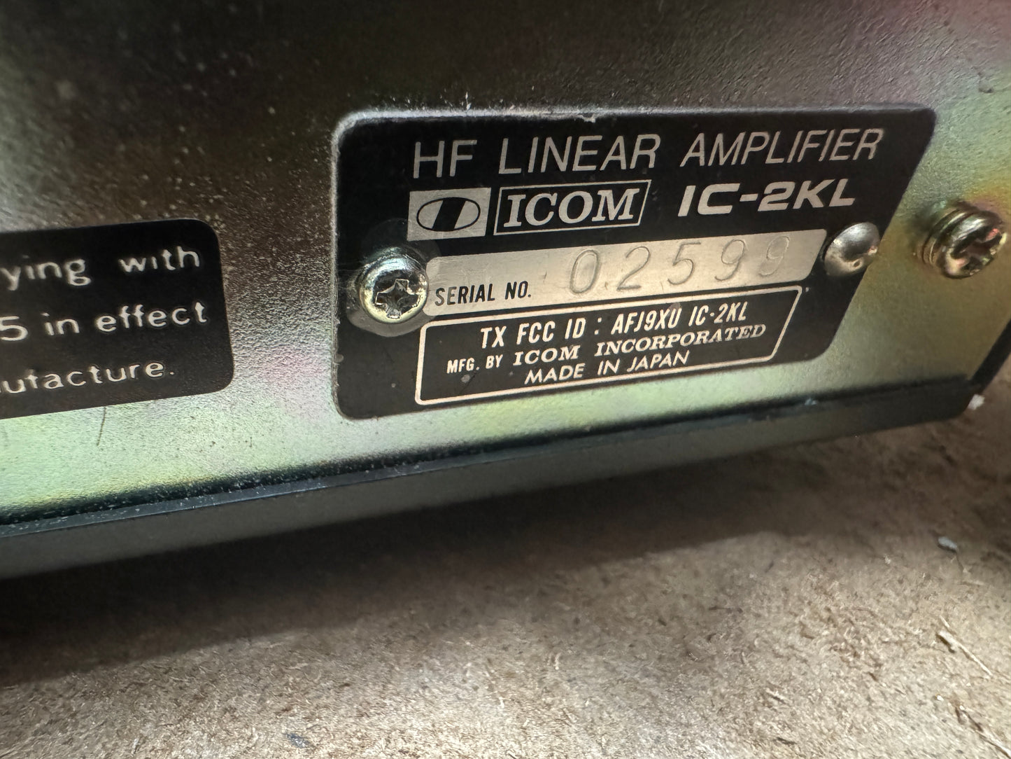 Icom IC-2KL Amplifier