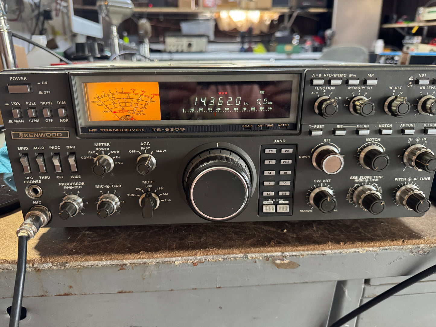 Kenwood TS-930SAT and Shure 526T microphone in used HAM Radio equipment