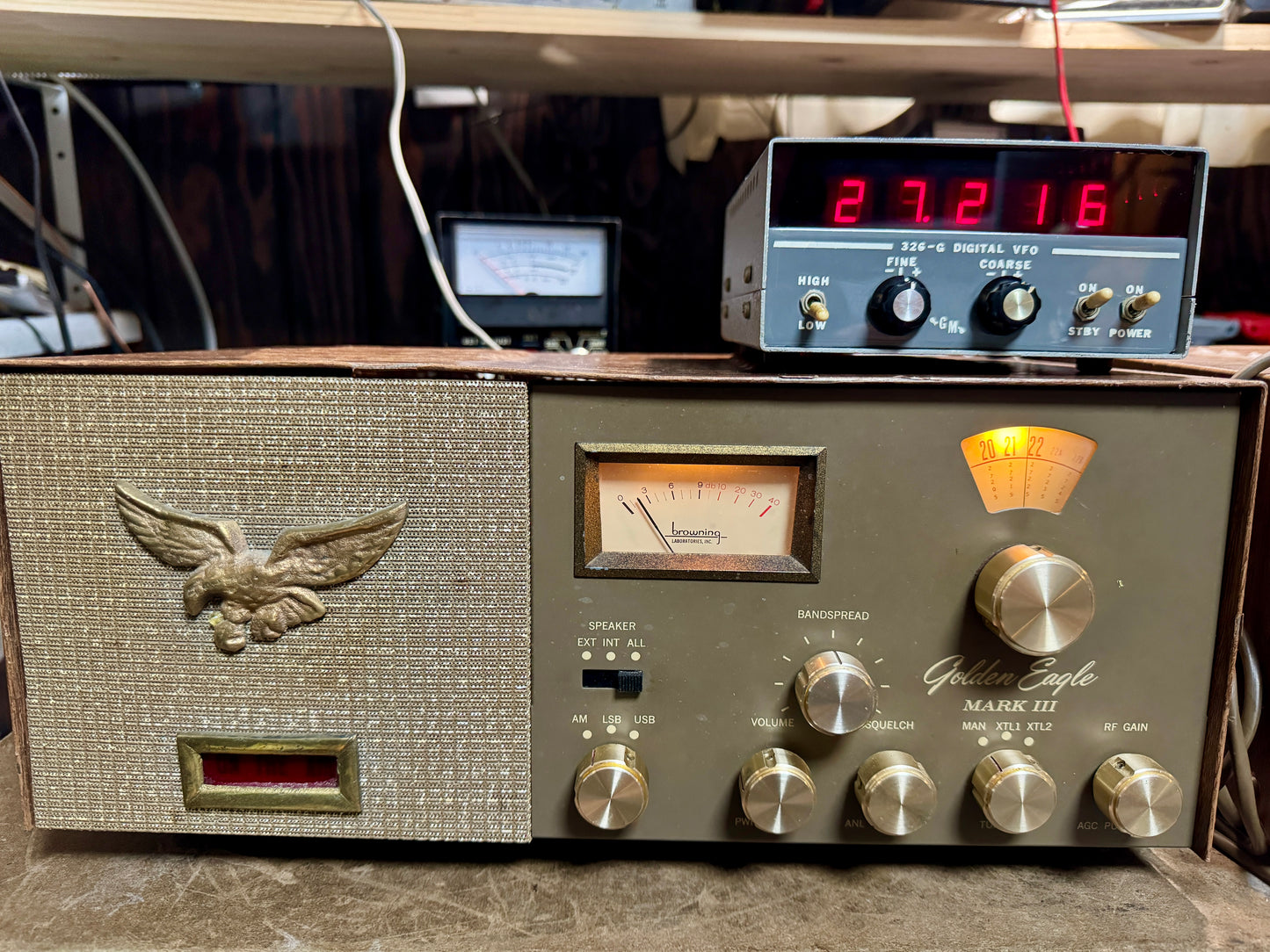 Browning Golden Eagle Mark III with Glen 326G VFO and Banana Mike with Browning Mark III 180 Amplifier