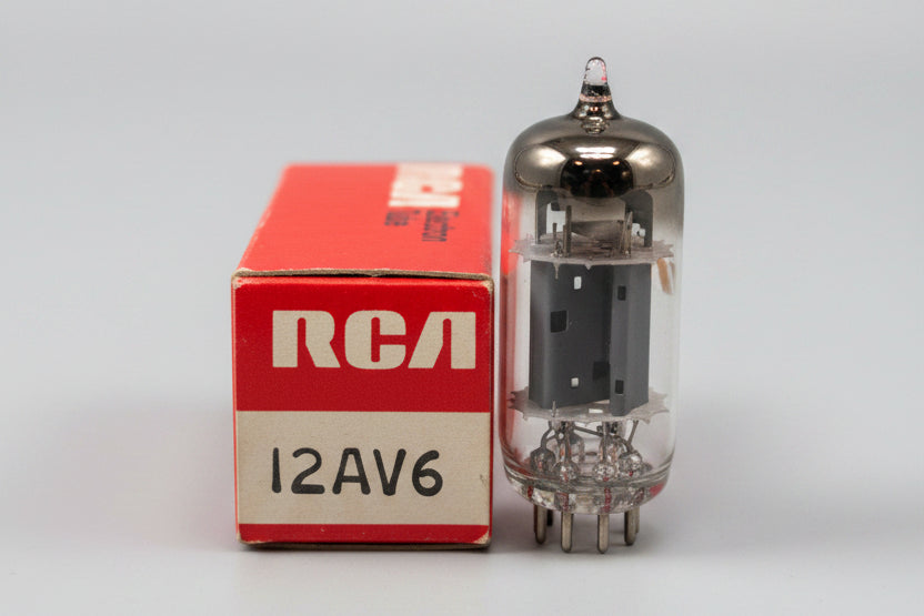 RCA electronic tube on a blue background