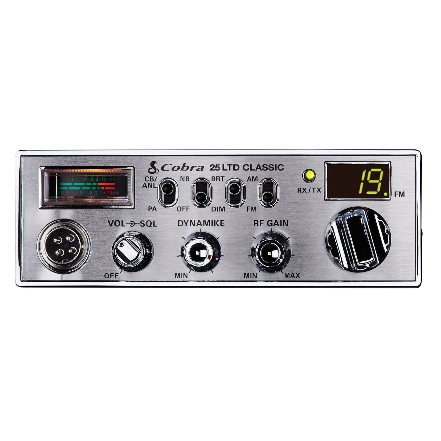 COBRA - C25LTDFM COMPACT AM/FM PROFESSIONAL CB RADIO WITH PA, RF & MIC GAIN