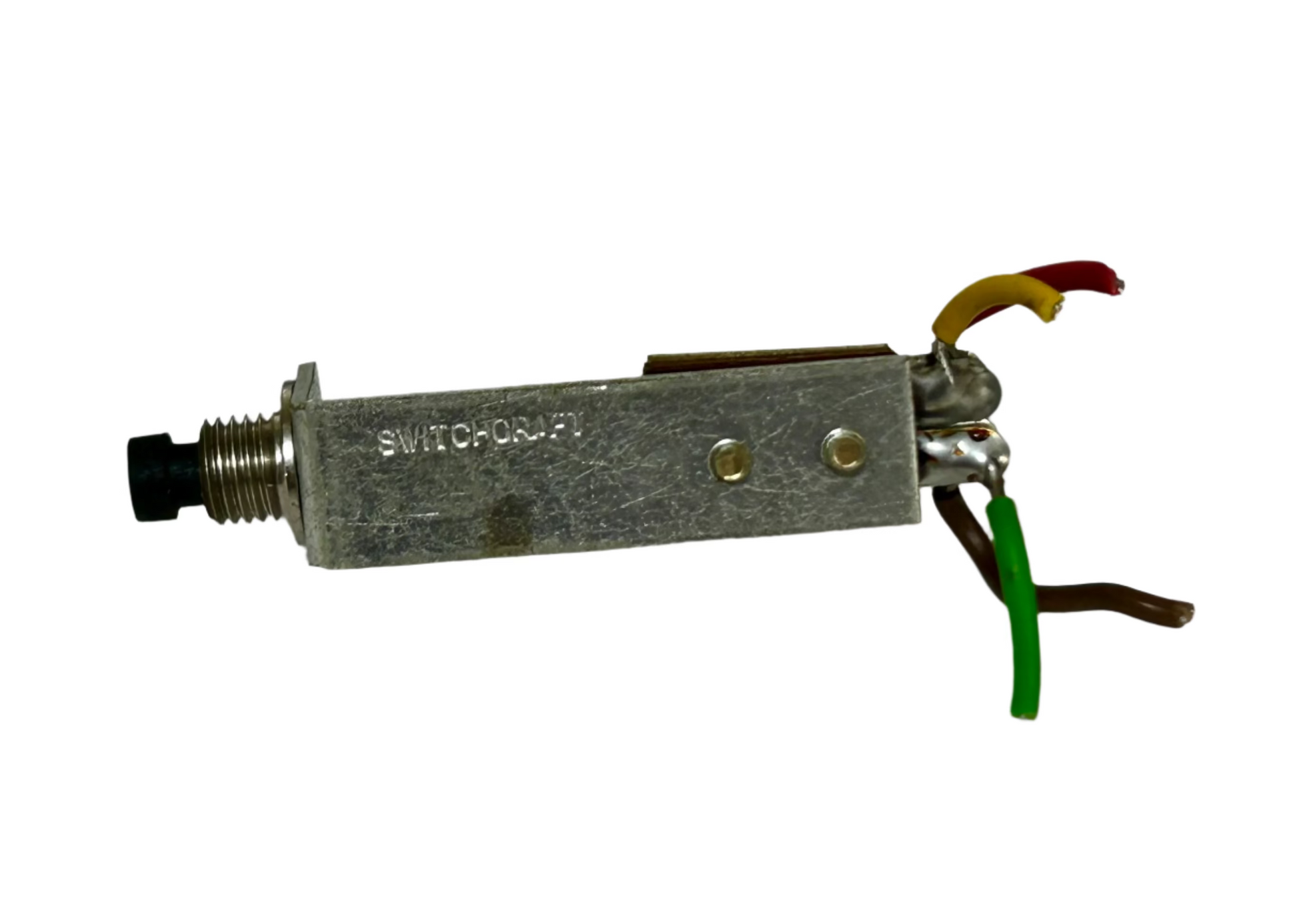 Mechanical switch component on a white background