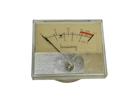 Vintage gauge with 'Browning' branding on a white surface