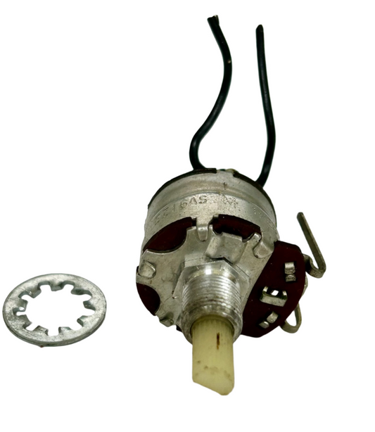 Mechanical potentiometer with wires on a white background