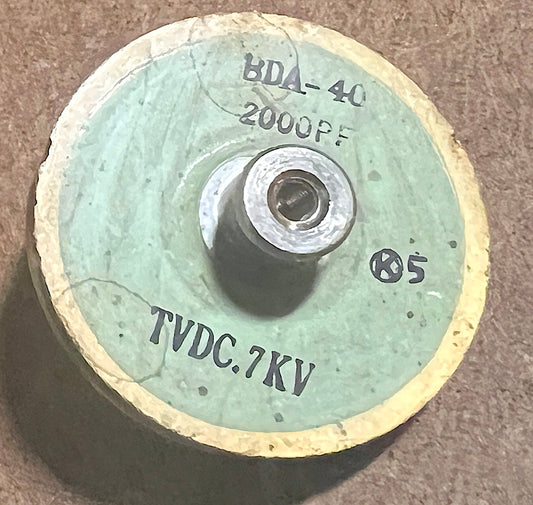 Kenwood TL-922 Door Knob Style Capacitor, 2000pf 7000 volts in used HAM Radio Parts