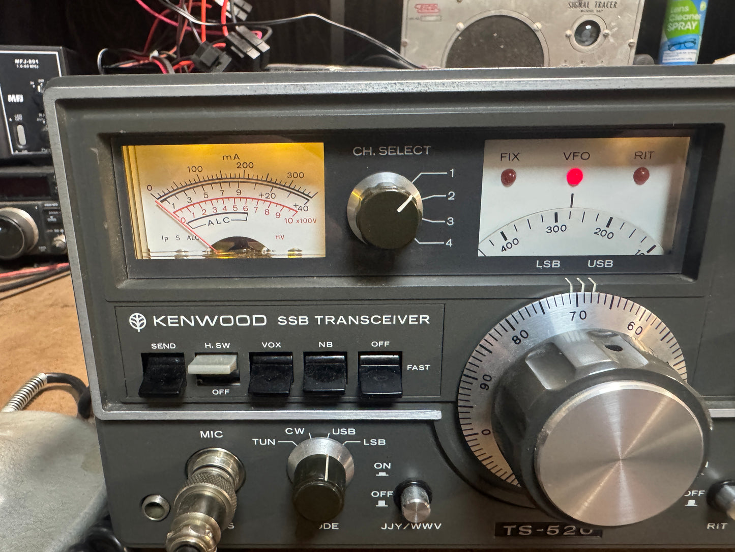 Kenwood TS-520 with a SP-520 and D-104