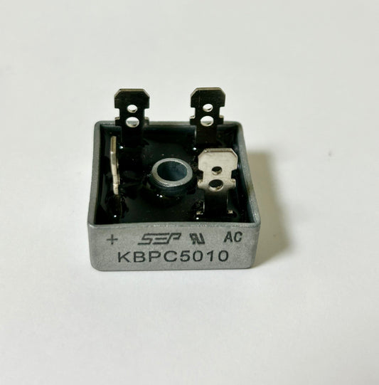 Electronic component with 'SEP' and 'KBPC5010' marking on a white background