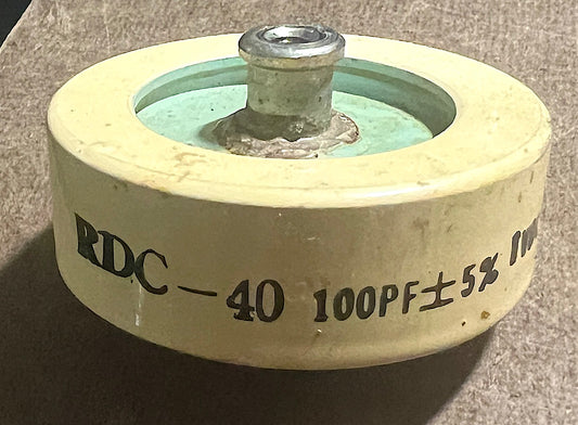 Kenwood TL922 Doorknob Style Capacitor, 100pf 6000 volts in used HAM Radio Parts
