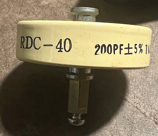 Kenwood TL922 Doorknob Style Capacitor, 200pf 4000 volts in used HAM Radio Parts