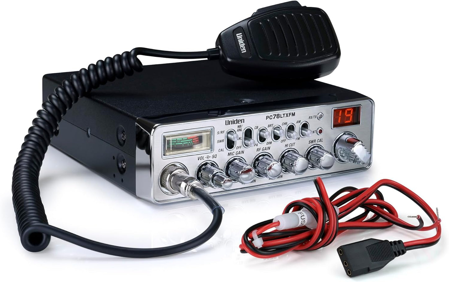 UNIDEN - PC78LTXFM - TRUCKER'S AM & FM DELUXE CB RADIO RF & MIC GAIN, SWR, PA