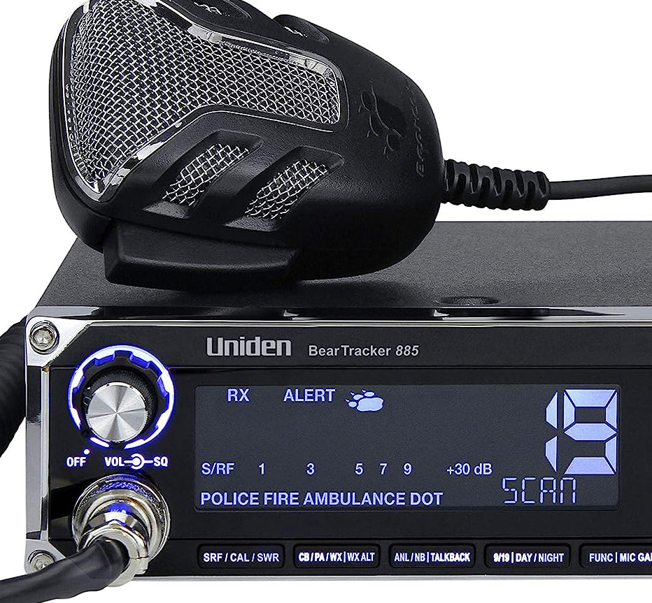 Uniden BEARTRACKER 885- HYBRID CB RADIO WITH BUILT-IN DIGITAL SCANNER WITH BEAR TRACKER WARNING SYSTEM KEEPS YOU UP TO DATE ANYWHERE IN U.S.A. OR CANADA